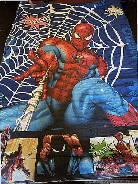 90's Marvel-Spiderman Comforter Bed Spread Animated Large 84"x84" READ