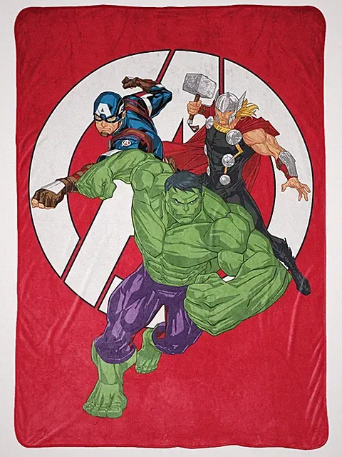 Avengers Captain America Hulk & Thor Twin Bed Kids Blanket, Super Soft 62x90