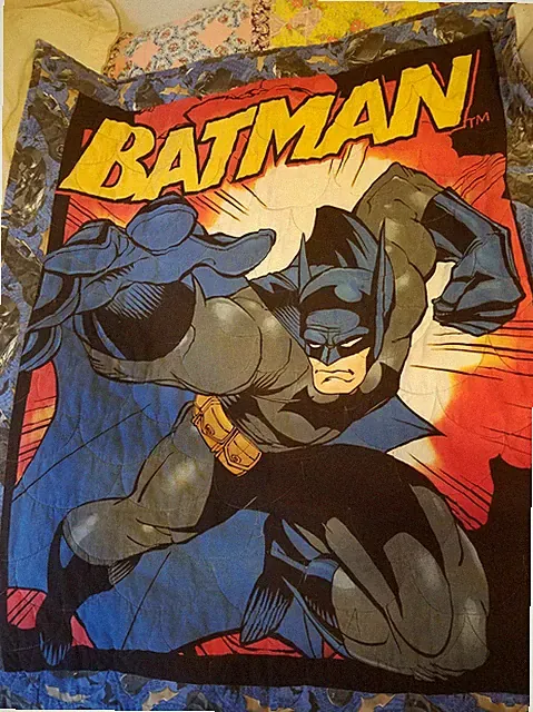 Batman blanket quilt comforter bedspread Youth Toddler batmobile 46" x 39"