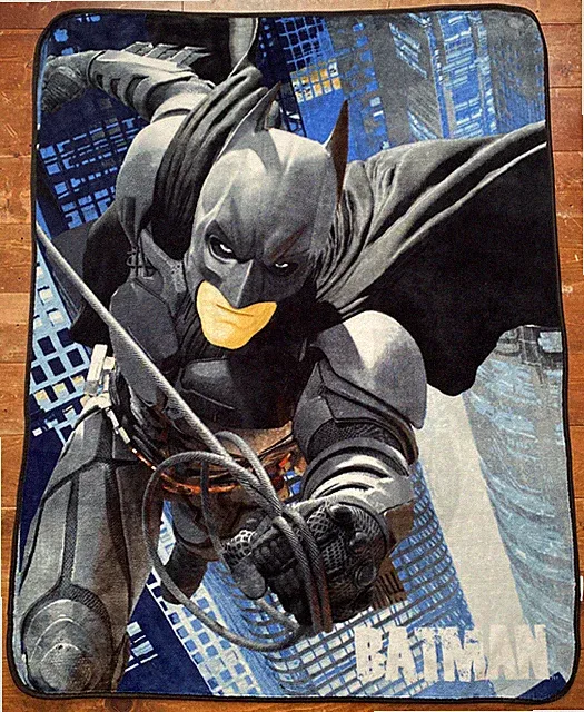 Batman Blanket The Dark Knight Rises Superhero DC Comics Fleece Throw 54x38