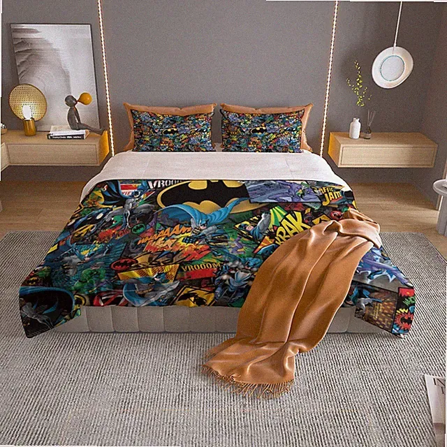 Best! Comics Superhero Print Bedding Set 125Gsm (Quilt Case And Pillow Case)