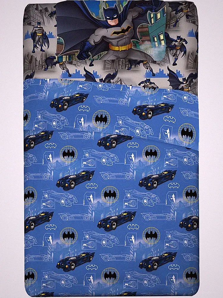 DC Comics Batman Super Hero Microfiber Sheet Set, Blue & Black Full Bed Sheets