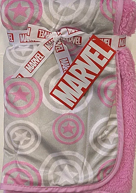 Marvel Avengers Captain America Pink Fleece Blanket 30 in x 30 in