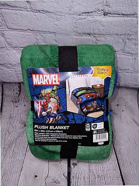 Marvel Avengers Full Bed Kids Throw Blanket Spider-Man Hulk Thor Ironman 62x90