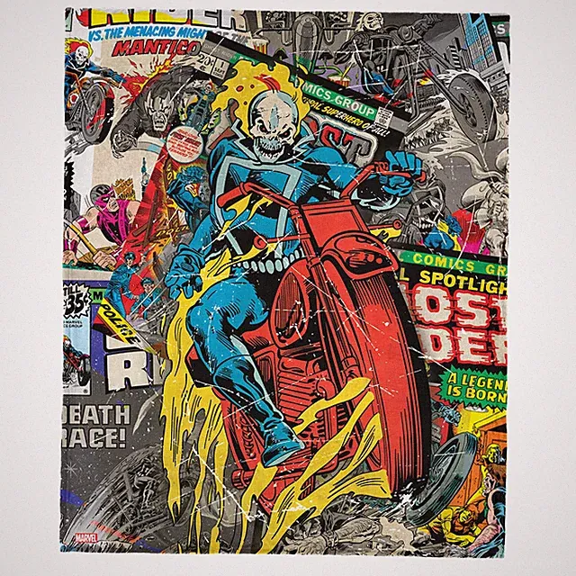 Marvel Ghost Rider Comic SuperHero Disney Fleece Blanket