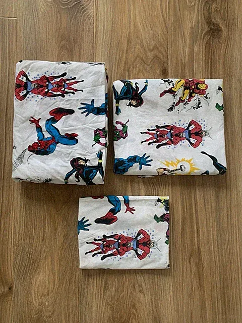 Pottery Barn Kids Comic Marvel Avengers Twin Sheet Set~Fitted Flat Pillowcase