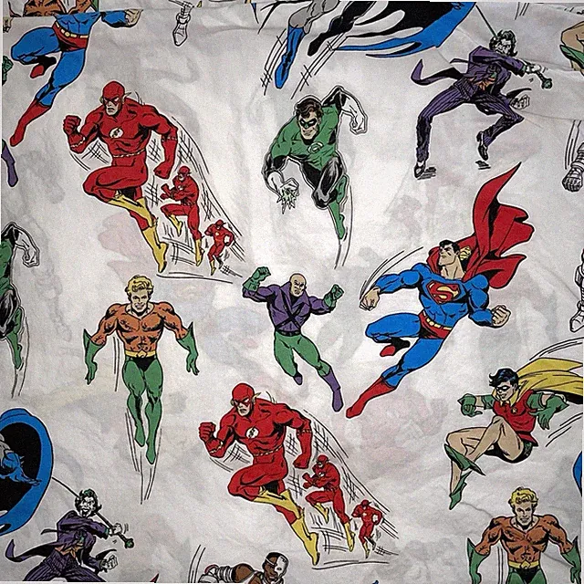 Pottery Barn Kids Full Flat Sheet Justic League Marvel Superhero Organic Cotton