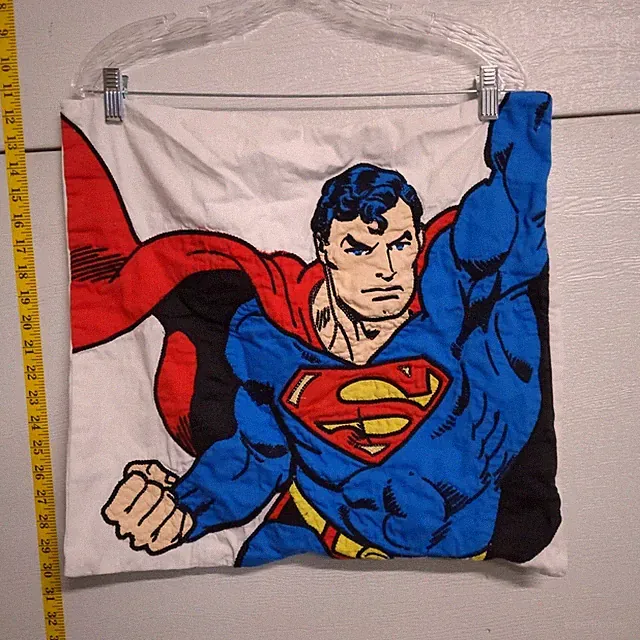 Pottery Barn Kids Superman Pillow Sham DC Comics Bedding 19.5x18 Blue Red Room