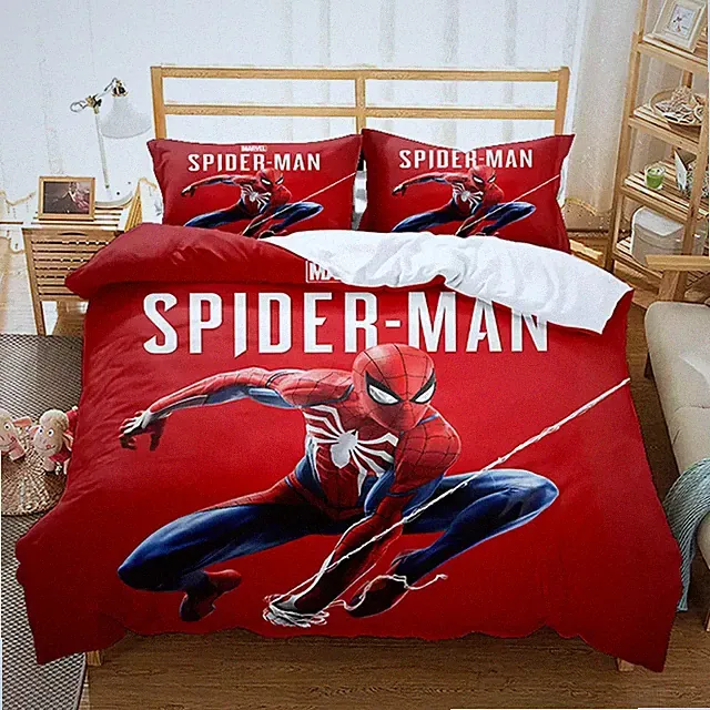 Spider-Man Red Quilt Duvet Cover Bedding Set Super Hero AU S D Q