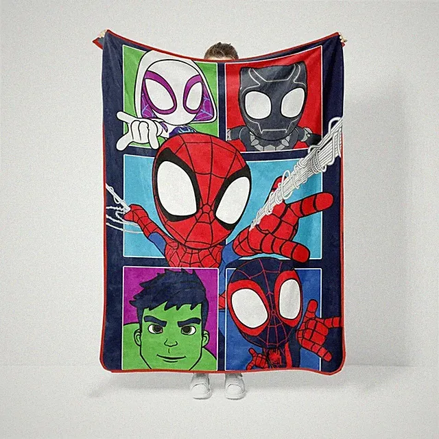 Superhero Team Adventure Flannel Blanket Soft Bed Sofa Throw