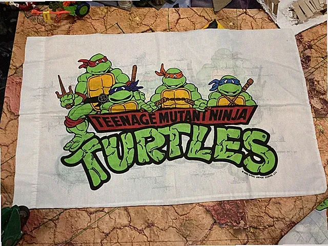 Vintage 1990 Tmnt Mirage Studios Twin Sheet 1 Pillow Case/fitted Sheet/skirt