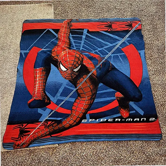 Vintage Marvel Spiderman 2 Movie Fleece Throw/Blanket 2003 - 52"x 48"